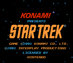 Star Trek 25th Anniversary title screen for NES